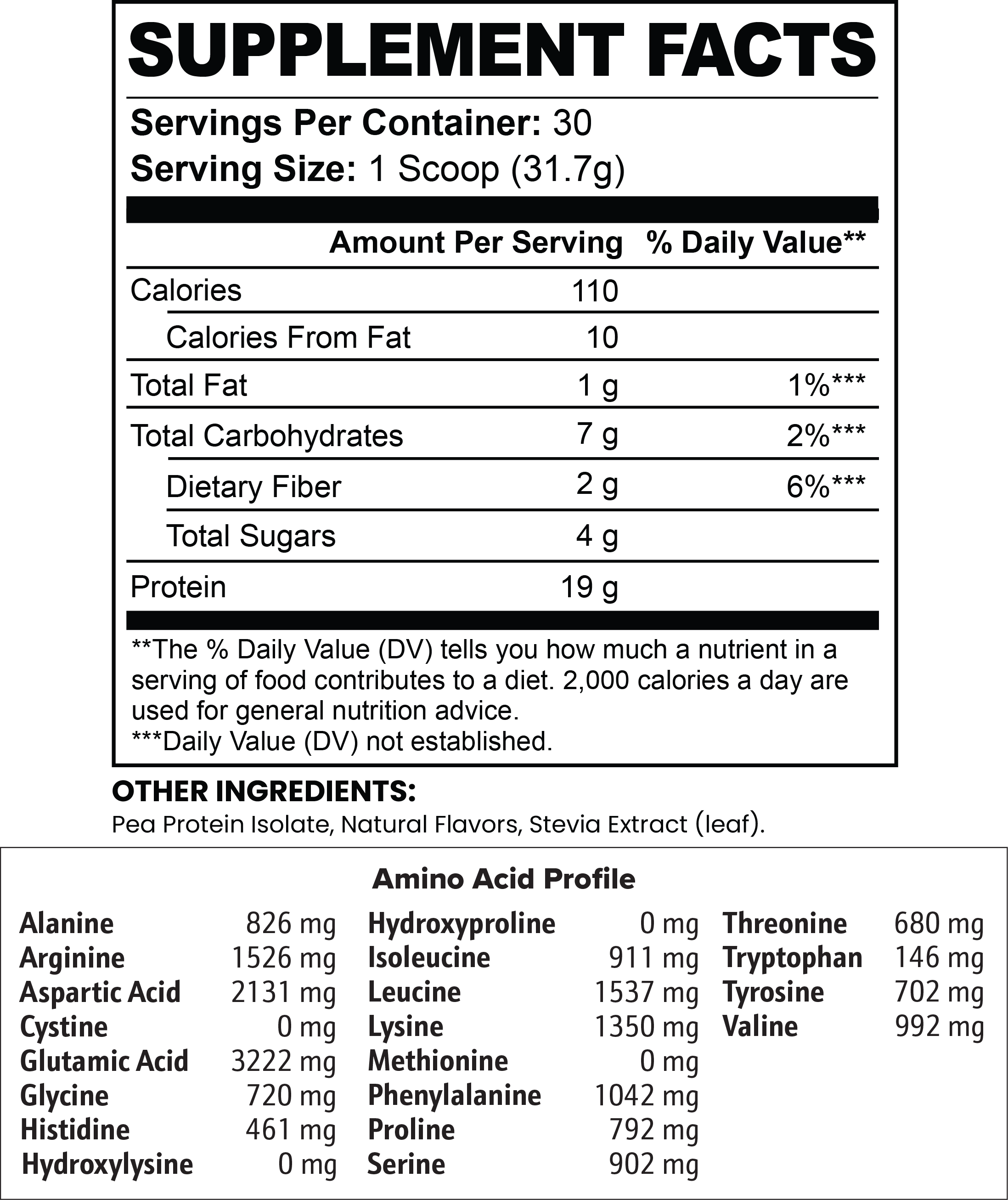 Chocolate Vegan Pea Protein Isolate Powder, 2.09 lbs